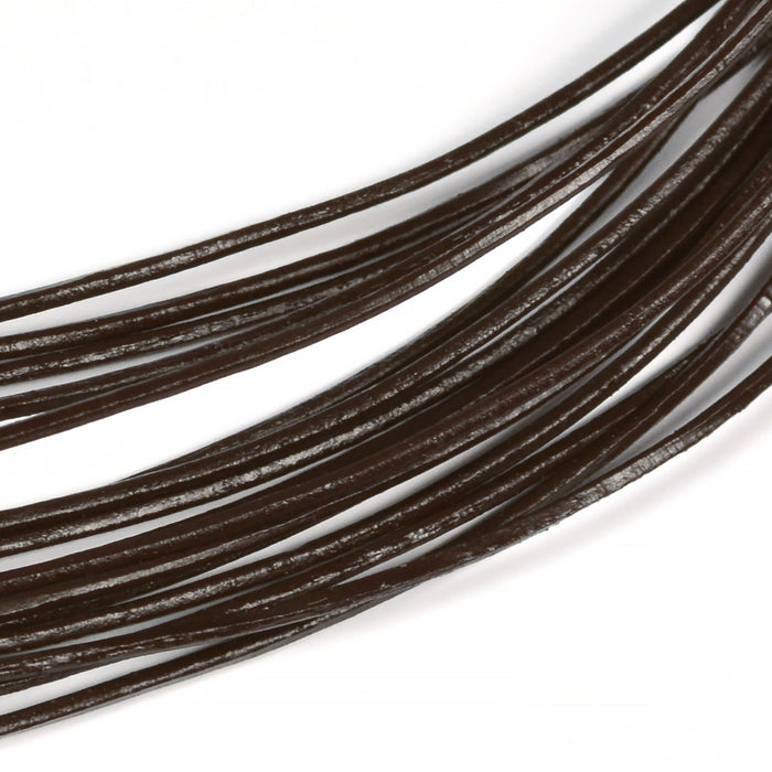 Leather cord, dark brown, 1mm