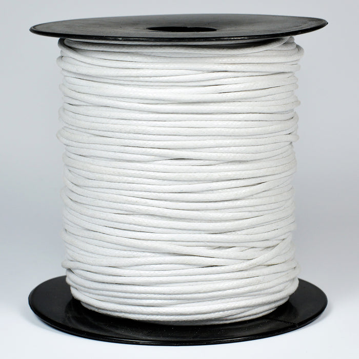 Waxed cotton cord, white, 2mm