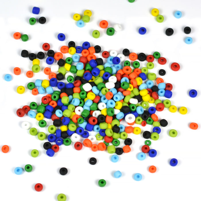 Seed Beads, 4mm, frosted mix