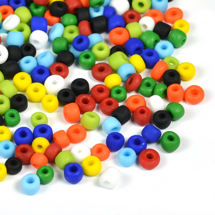 Seed Beads, 4mm, frostad mix