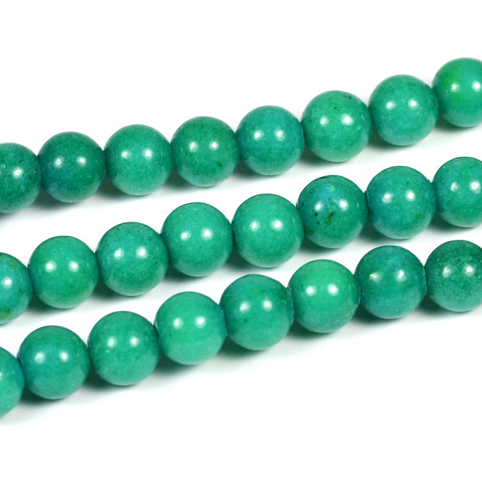 Mashan jade pärlor, sjögrön, 6mm