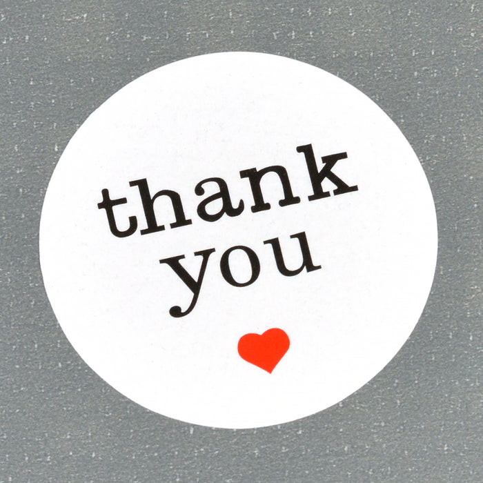 White stickers "thank you", 38mm