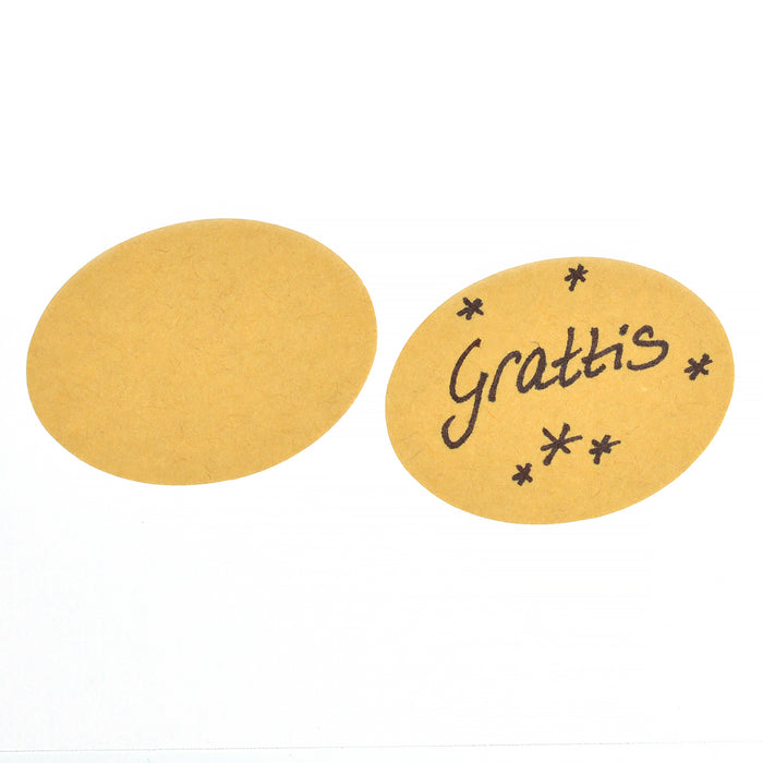 Stickers, natural colored, oval, 40x30mm