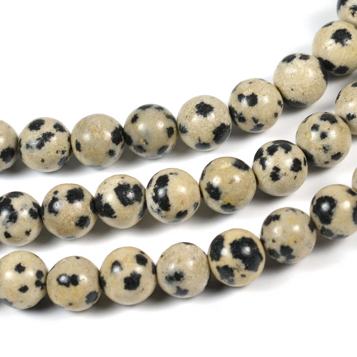 Dalmatian jasper beads, 6mm