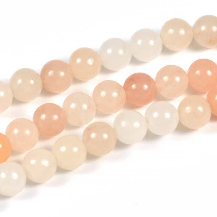 Aventurine beads, light apricot, 6mm