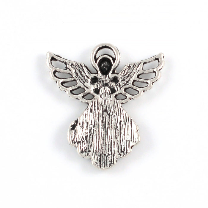 Charm, angel with bow, 23x26mm, 5pcs
