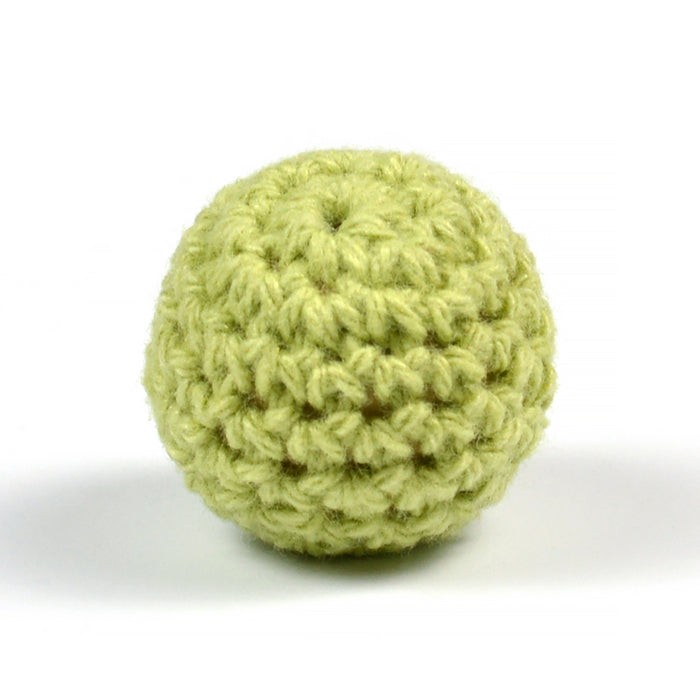 Crocheted bead, pistachio green, 20mm