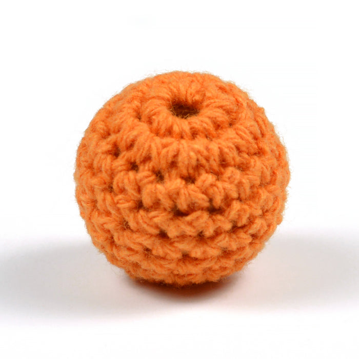 Crocheted bead, orange, 20mm