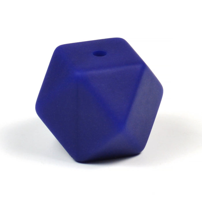 Kantig silikonpärla, midnattsblå, 18mm