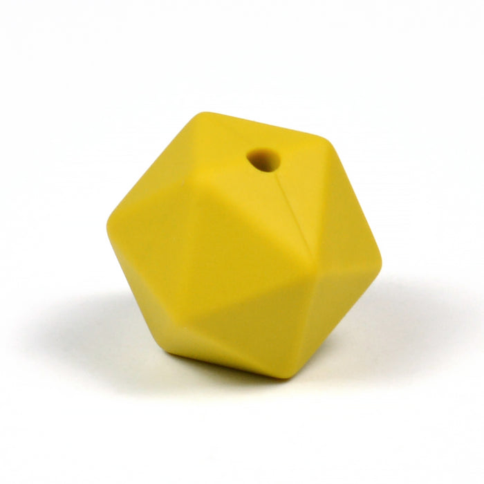 Angular silicone bead, mustard yellow, 16mm
