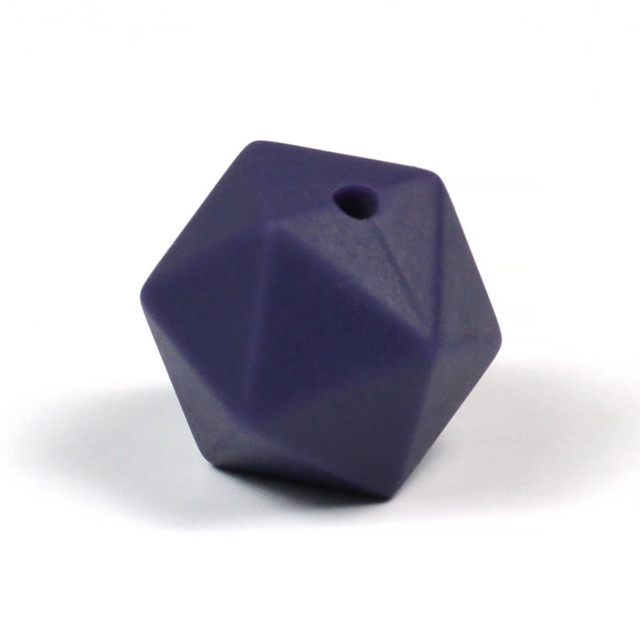 Angular silicone bead, blue-purple, 16mm