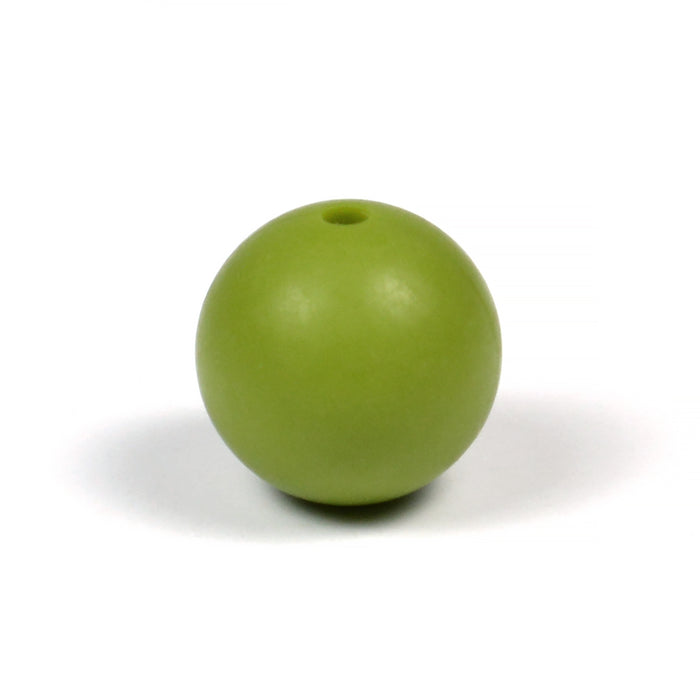 Silikonpärlor, olivgrön, 15mm