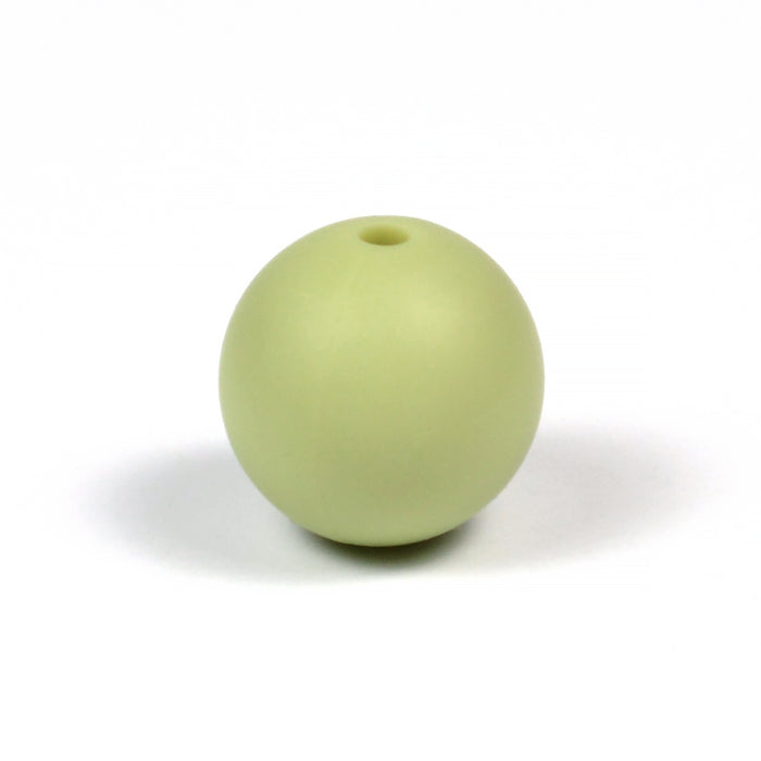 Silicone beads, pistachio green, 15mm