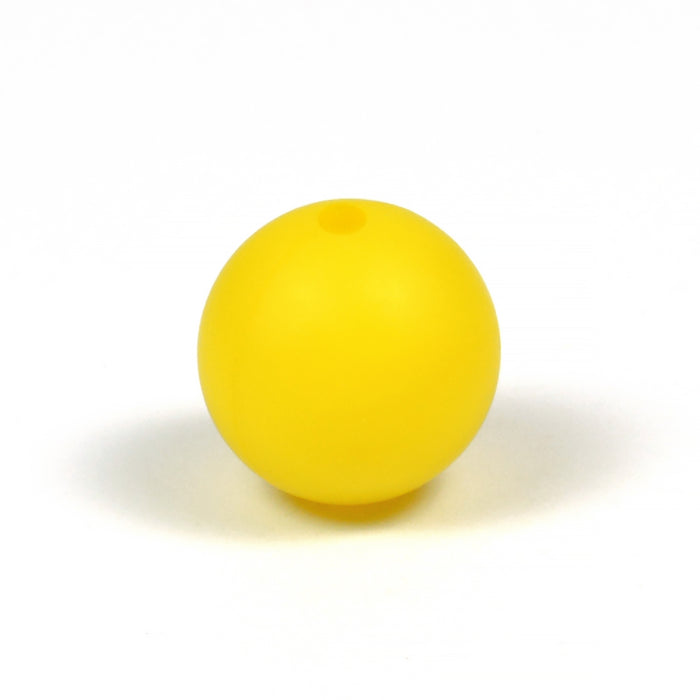Silicone beads, yellow, 15mm