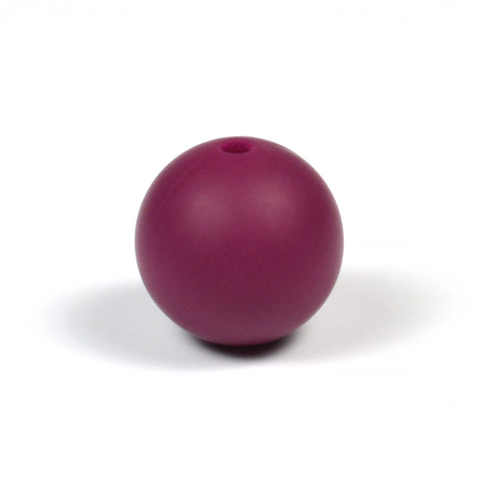 Silicone beads, burgundy, 15mm