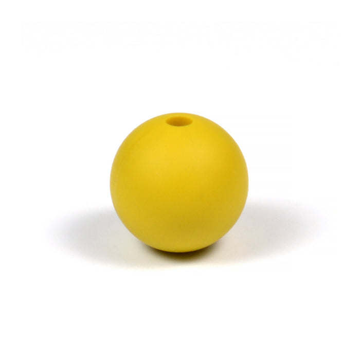 Silicone beads, mustard yellow, 12mm