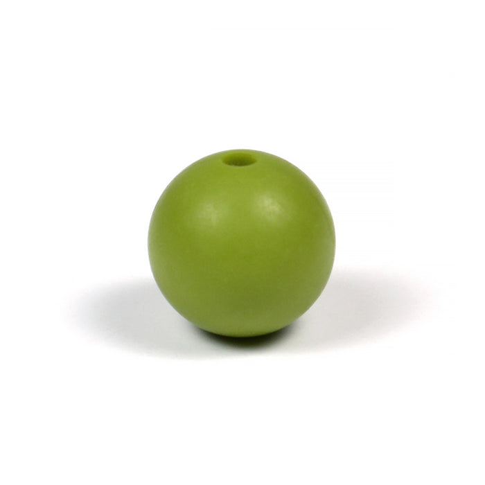 Silikonperler, olivengrønne, 12 mm