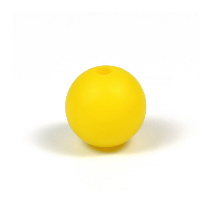 Silicone beads, yellow, 12mm