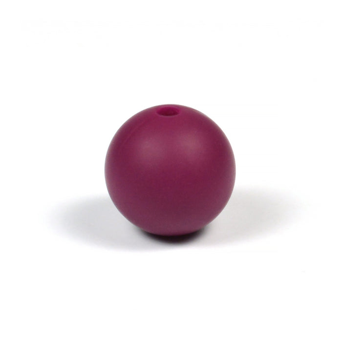 Silicone beads, burgundy, 12mm