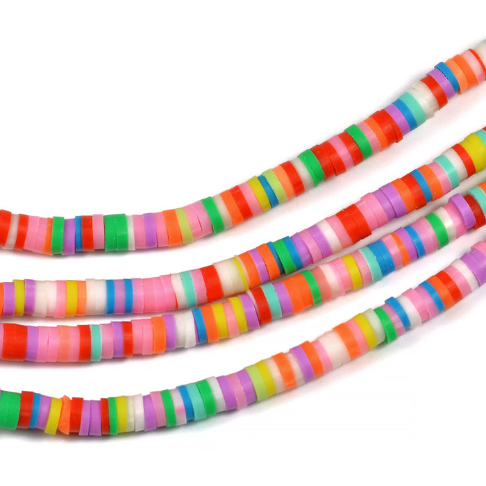 Heishi beads, color mix, 4x1mm