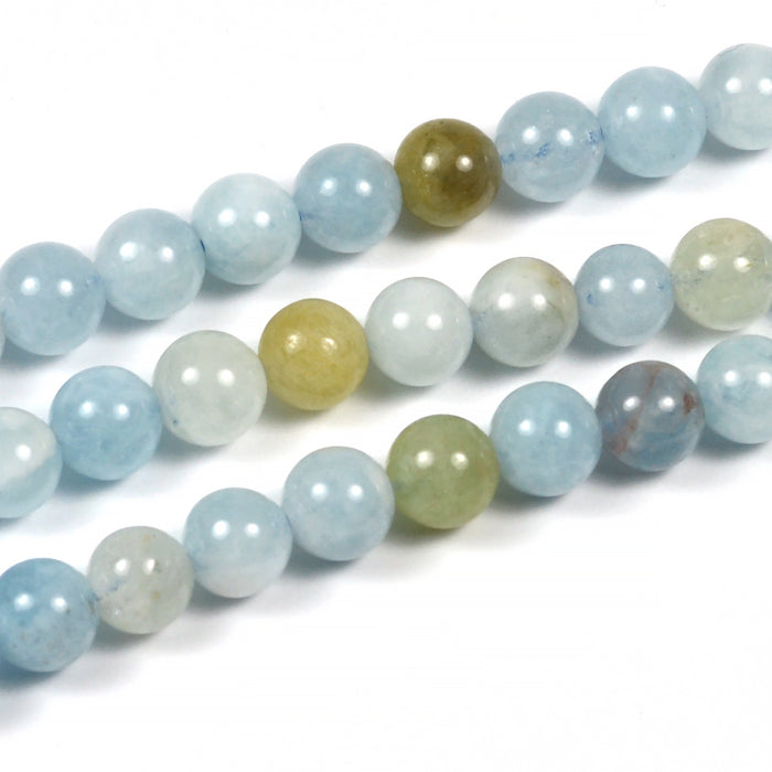 Aquamarine pearls, 6mm