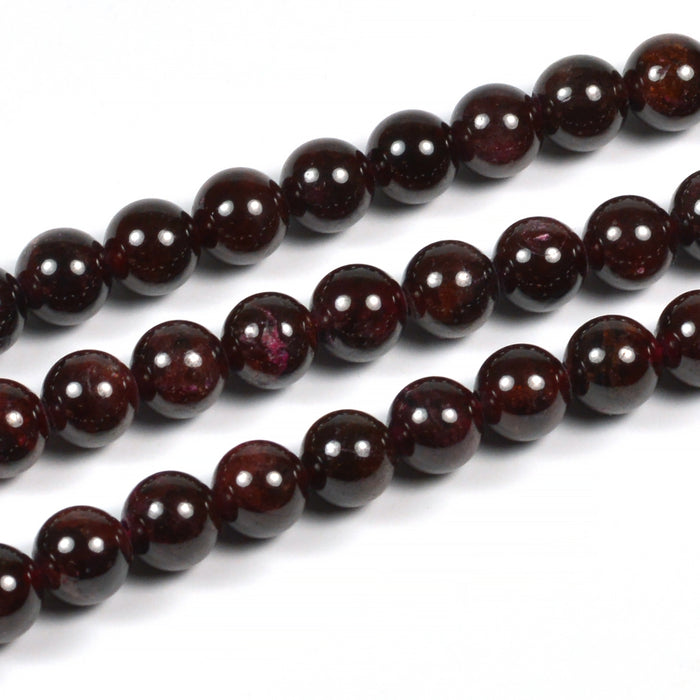 Garnet beads, 6mm