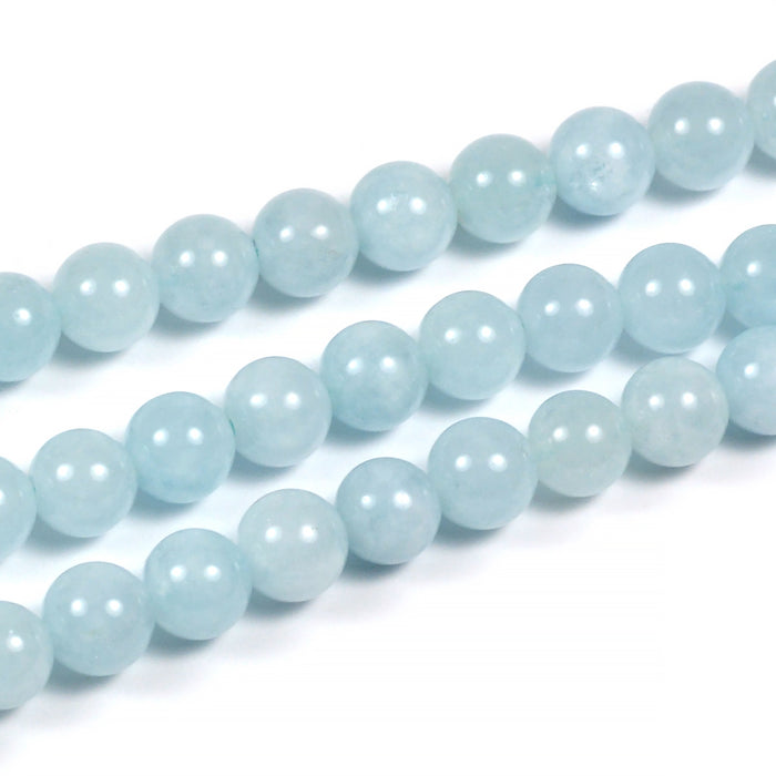 Aquamarine pearls, light blue, 6mm