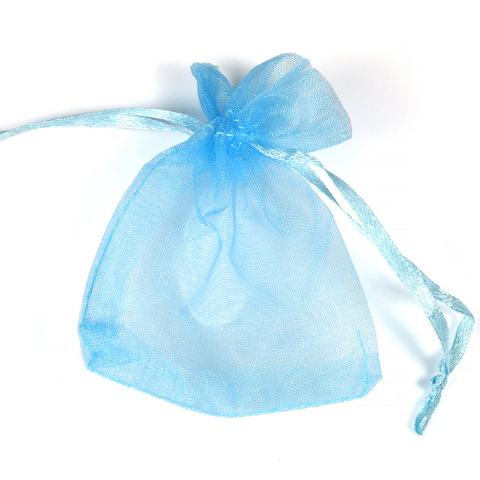 Organza bag, light blue, 7x9cm