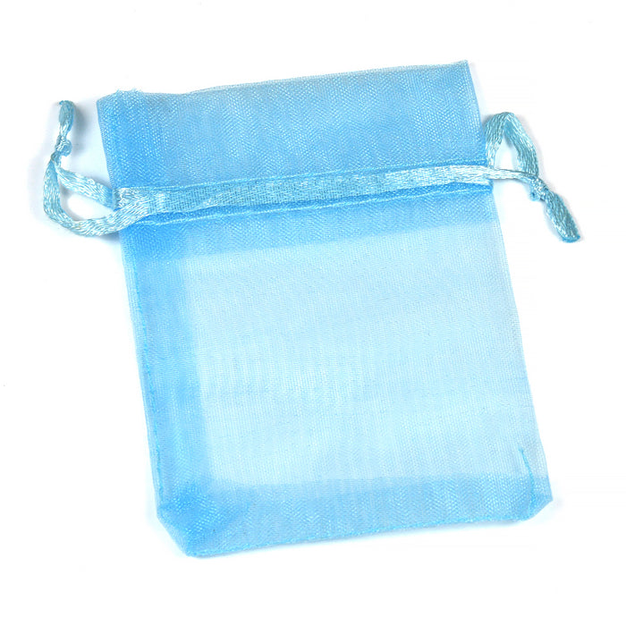 Organza bag, light blue, 7x9cm