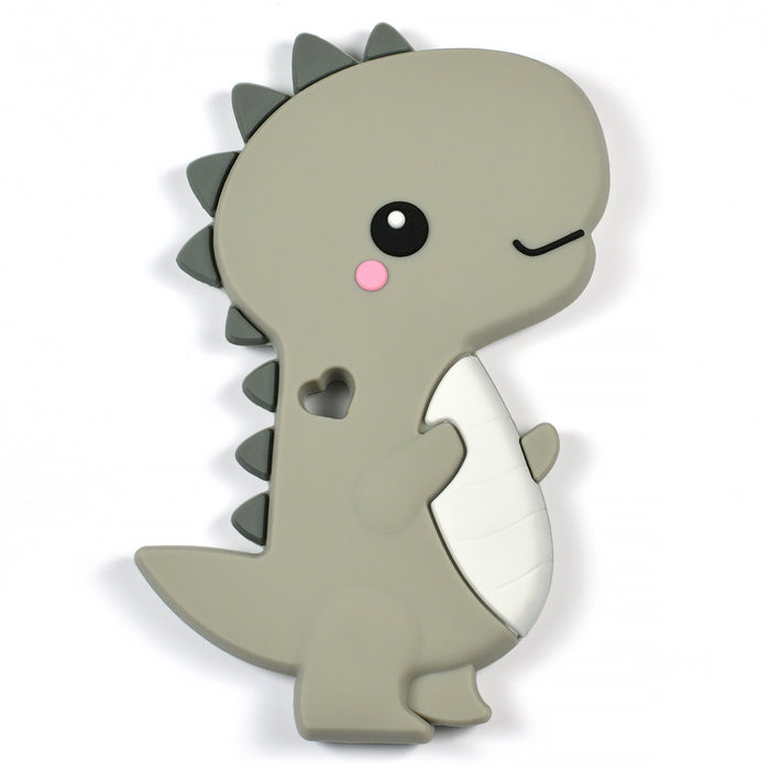 Silicone teether, dino with heart