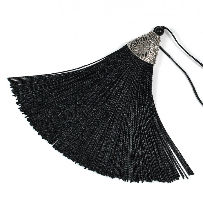 Tassel in polyester and metal, 85mm, 1pc