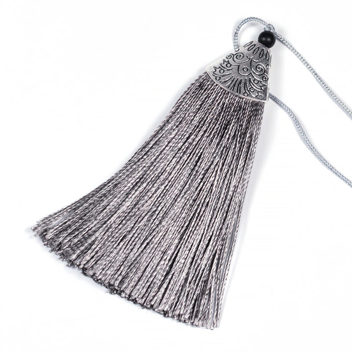 Tassel in polyester and metal, 85mm, 1pc