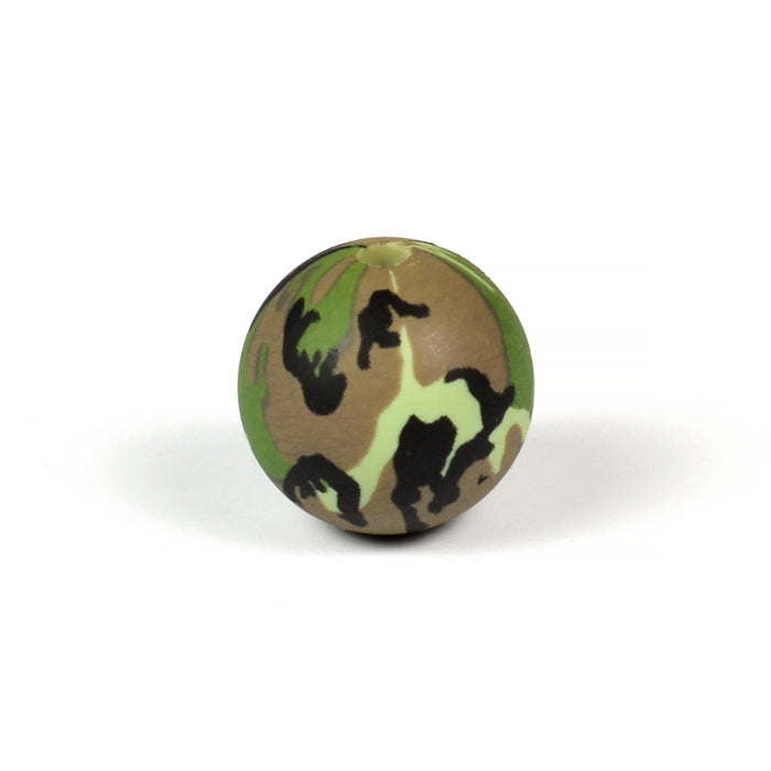 Silicone beads, camouflage, 15mm