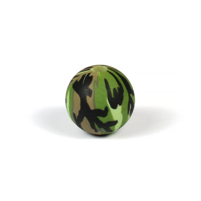 Silikonpärlor, camouflage, 12mm