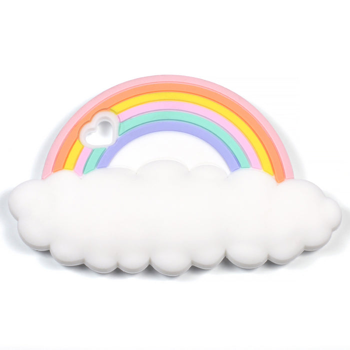 Silicone teether, rainbow on clouds