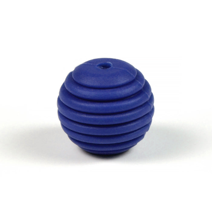 Ribbed silicone bead, midnight blue, 15mm