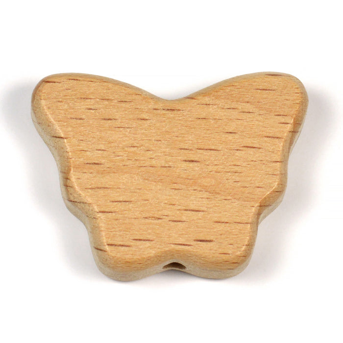 Untreated wooden bead, butterfly