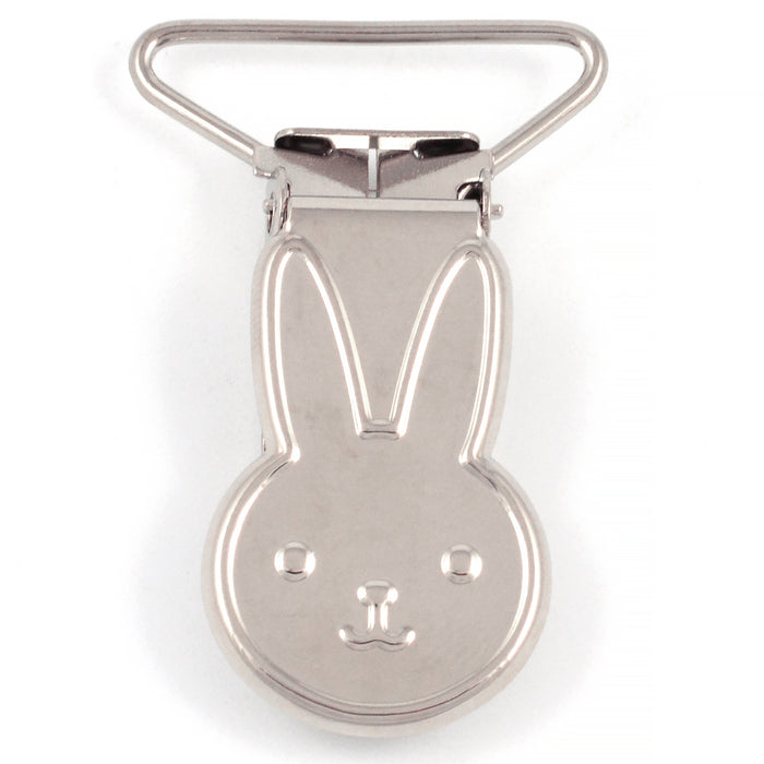 Metal clip, rabbit, silver