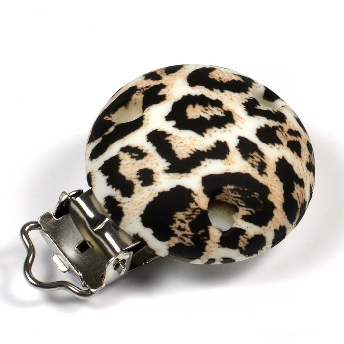 Silicone clips, leopard fur