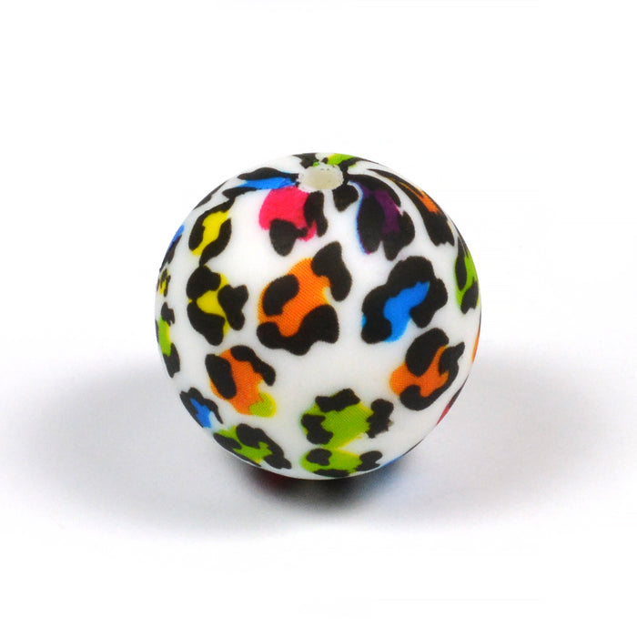 Silicone beads, leopard color, 19mm