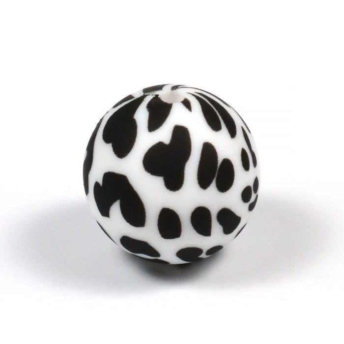 Silicone beads, dalmatians, 19mm