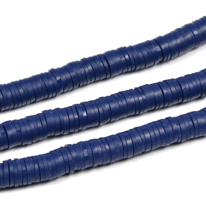 Heishi beads, midnight blue, 6x1mm