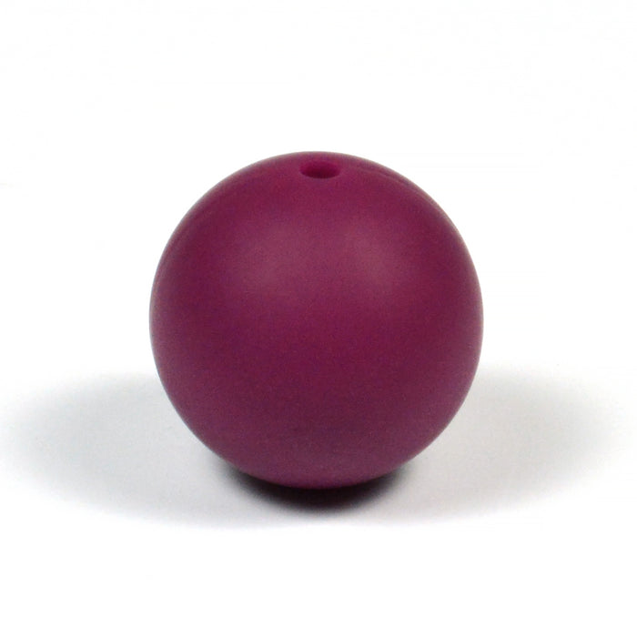 Silicone beads, burgundy, 19mm