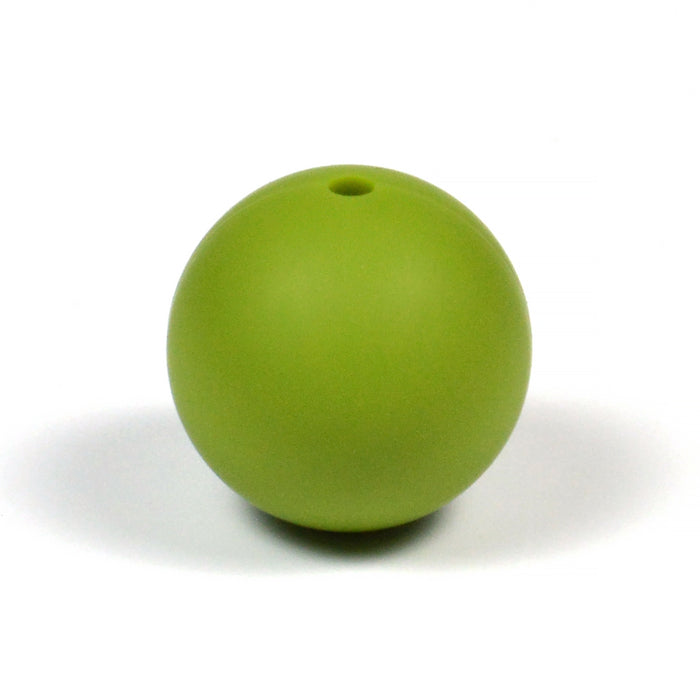 Silicone beads, olive green, 19mm