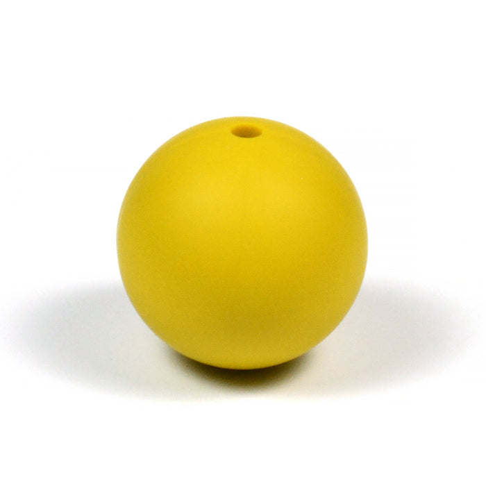 Silicone beads, mustard yellow, 19mm