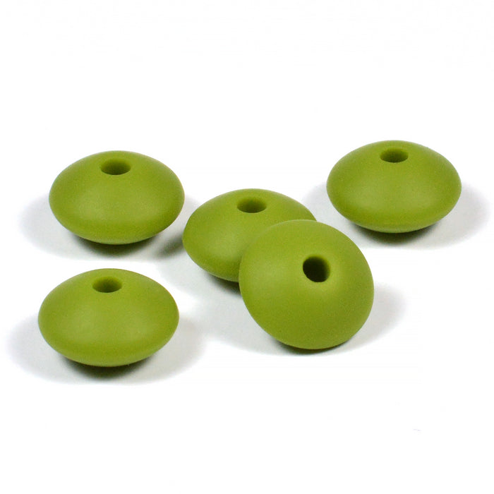 Silicone lenses, olive green, 5 pcs