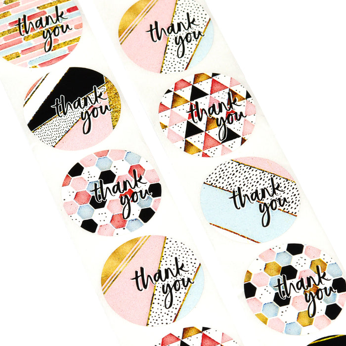 Grafiska klistermärken "thank you", 25mm, 24st