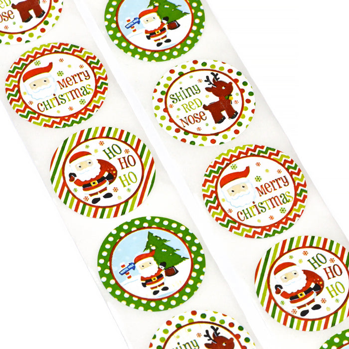 Christmas themed stickers, 25mm, 24pcs