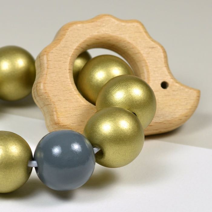 Wooden beads, 20mm, gold, 10pcs