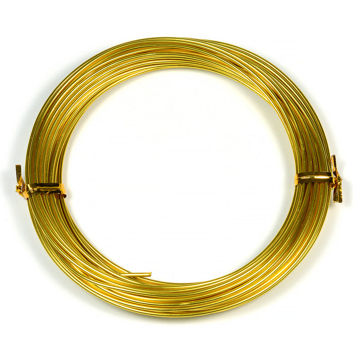 Aluminiumstråd, gull, 1,5 mm, 10 m
